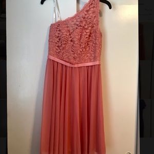 One strap formal half lace dress